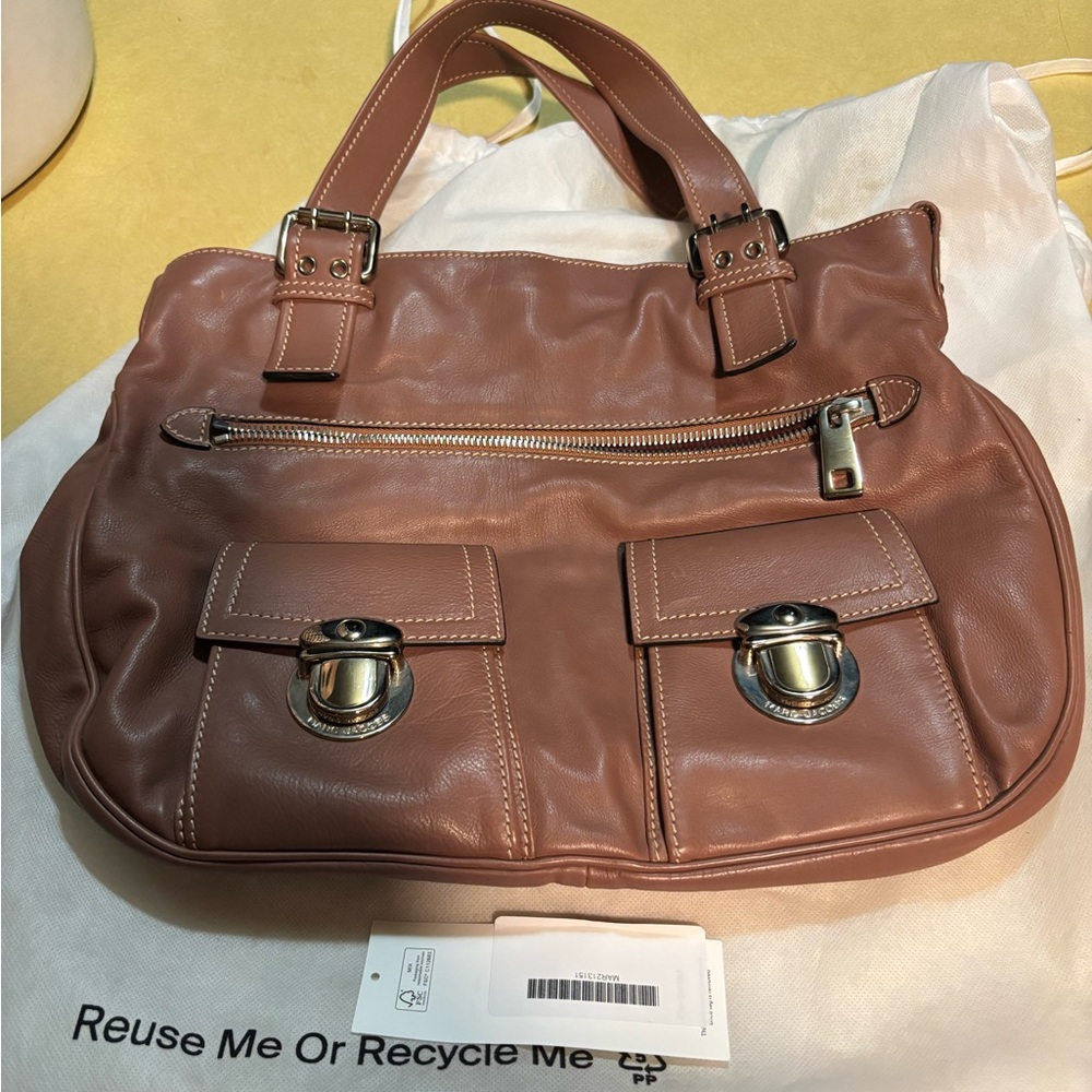 Marc Jacobs Tan Shoulder Bag with Slouchy Silhouette